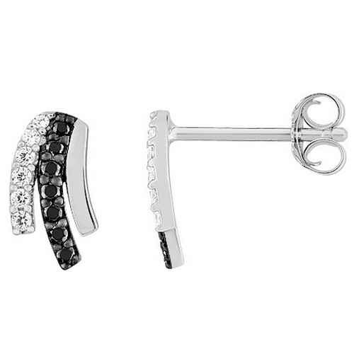 Boucles d'oreille argent noir ASWW89NZ