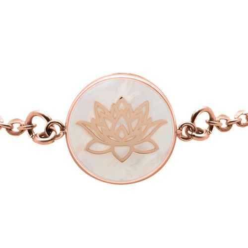 Bracelet en acier rosé Nacre Lotus IP 362