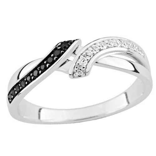 Bague argent noir ASRT56NZ