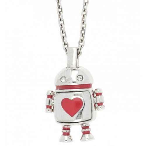 Collier argent robot coeur CHIKIBOT - Chikilove