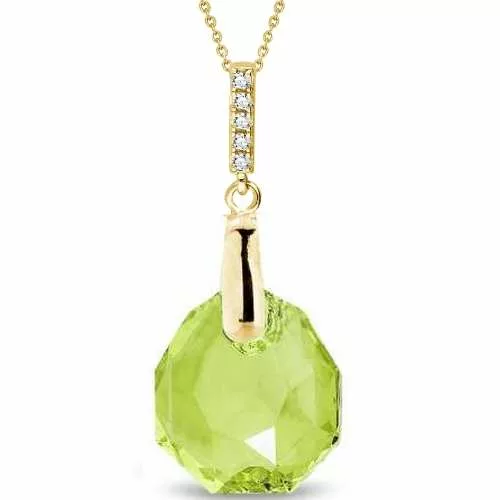 Collier Spark doré cristal Swarovski vert. Calathea G401CG Bijouterie PINTO à Jussey