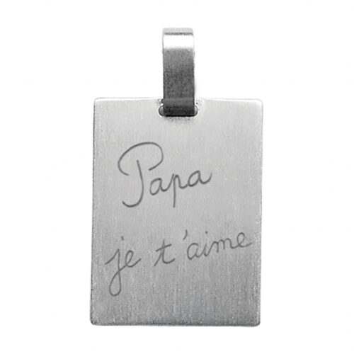 Pendentif Homme acier "Papa je t'aime"