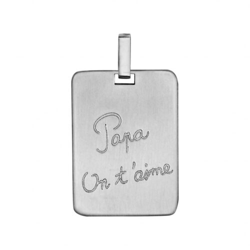 Pendentif Homme acier "Papa On t'aime"