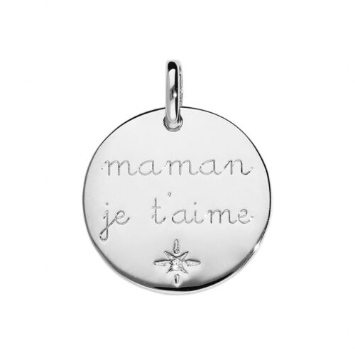 070384 Pendentif argent Je t'aime Maman Bijouterie pinto Jussey haute-saone