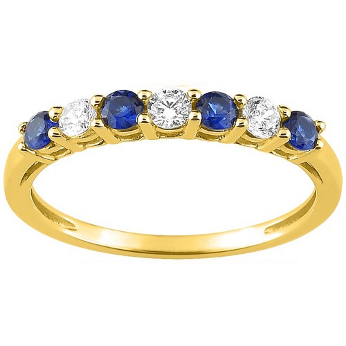 bague plaqué or bleu 137643.2 imitation saphir