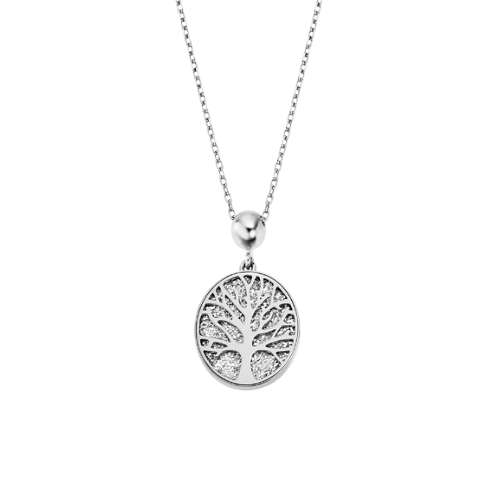 Femme Collier acier Lotus arbre Vie pailleté LS2225-1/1