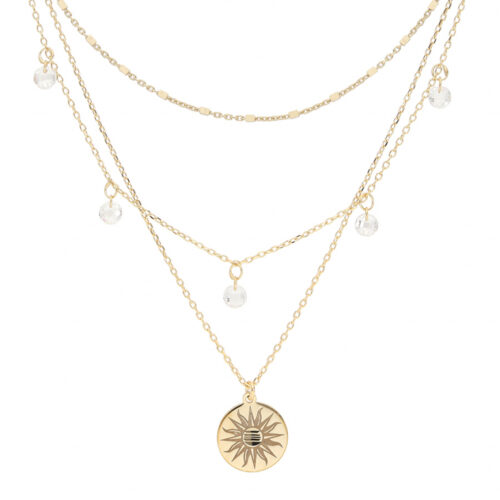 Collier argent triple chaine oxydes 033080