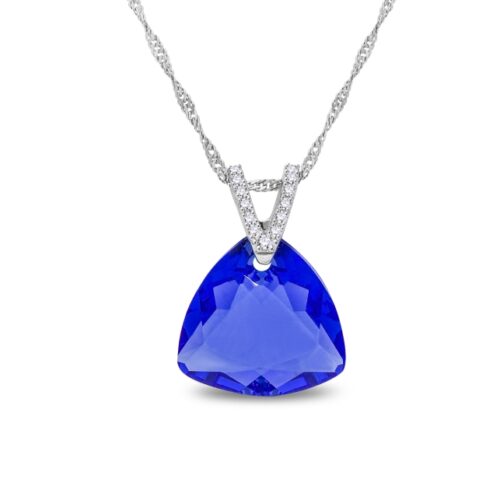 Collier Spark A0414SA cristal Swarovski triangle bleu Collier Spark A06A. bijouterie PINTO à JUSEY en Haute-Saône.