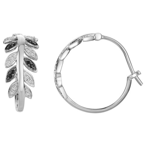 Boucles d'oreille Argent feuille noir 70400224 Bijouterie pinto Jussey haute saone