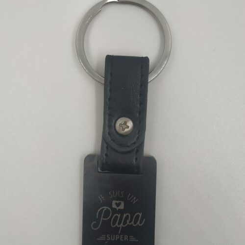 Porte clés acier "je suis un papa super génial" Sous verre ardoise thème foot Paris saint germain bijouterie PINTO Jussey Haute-Saône cadeau orignal homme