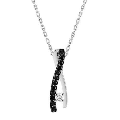 Collier argent Noir & Blanc ASCX56NZ Bijouterie pinto à jussey