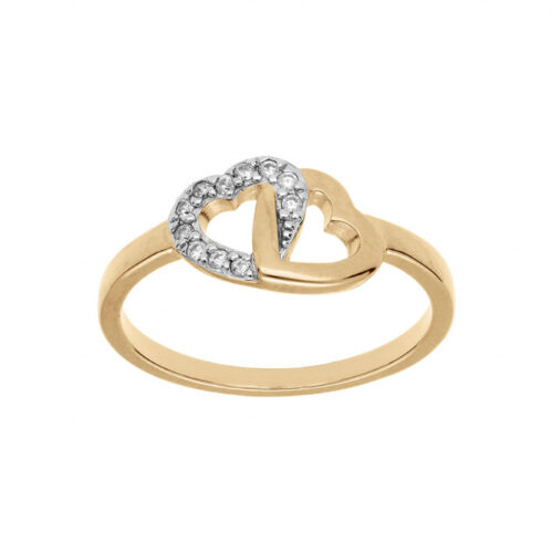 Bague plaqué or 964165 2 cœurs entrelacés Bijouterie pinto à jussey