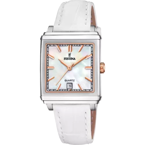 Montre femme Festina F20682/1 cuir blanc Bijouterie pinto à jussey