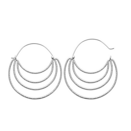 Boucles d'oreille Argent créole 3 fils 7646600 Bijouterie pinto à Jussey