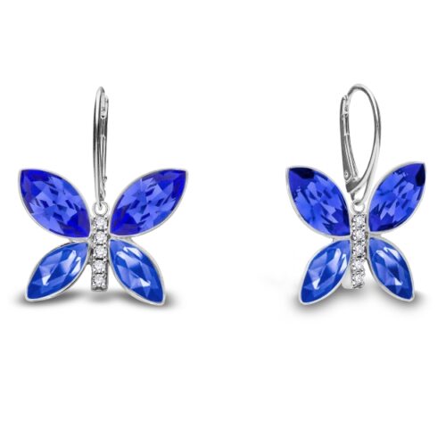Boucles d'oreille Spark cristal Swarovski Imago Long A0475B bleu papillon. bijouterie PINTO à JUSEY en Haute-Saône.