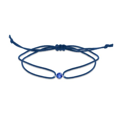 Bracelet Spark cristal Swarovski et cordon bleu, réglable nœud coulant femme et ado