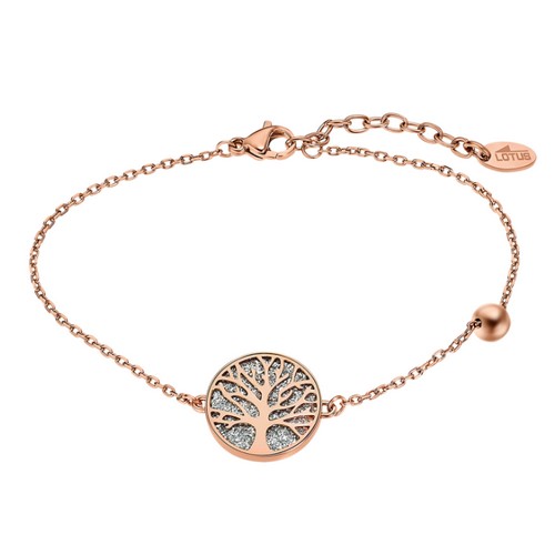 Femme Bracelet acier Lotus Rosé Arbre vie pailleté LS2225-2/2