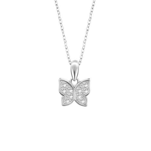 Collier argent Lotus Papillon empierré LP305/1/1