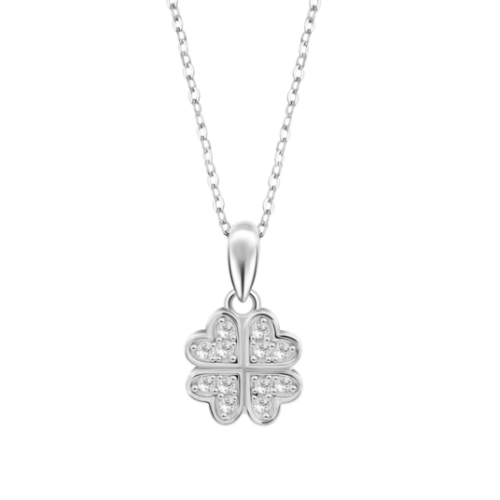 Collier argent Lotus Trèfle empierré LP3052/1/1