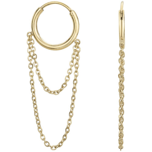 Boucles d'oreille acier doré Créole chaine 842.182