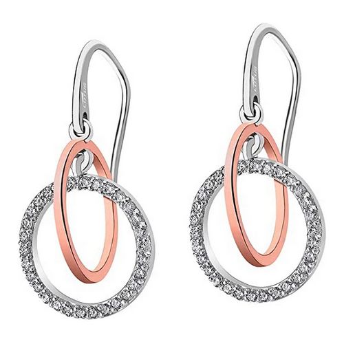 Boucle d'oreille argent Lotus cercle rosé empierré LP1955/4/1